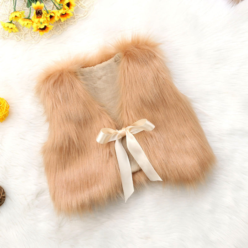 Girls Casual Fur Vest