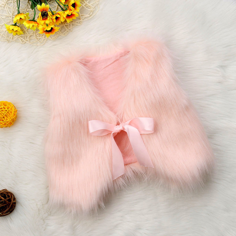 Girls Casual Fur Vest